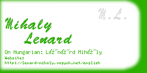 mihaly lenard business card